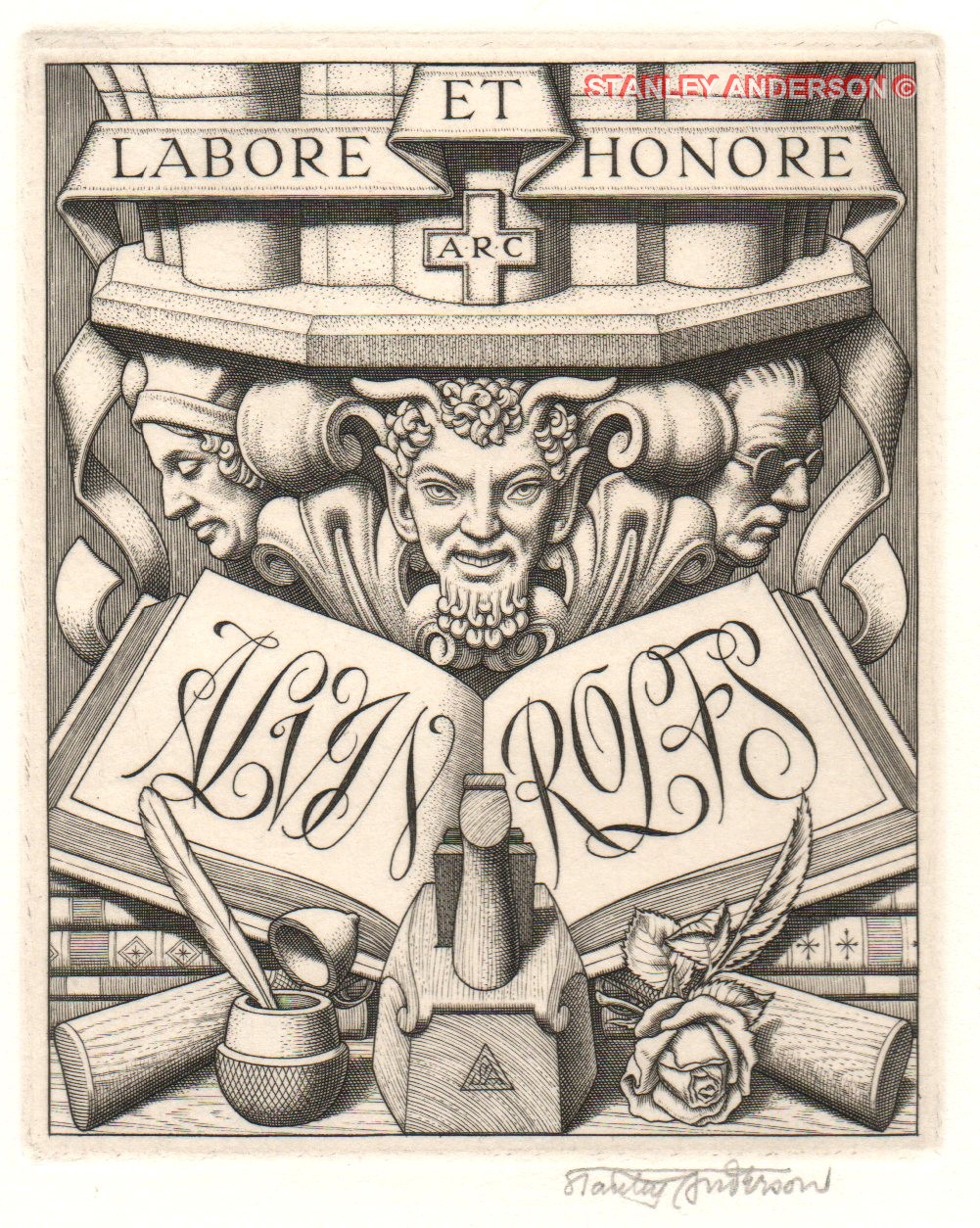247 Bookplate for Professor Alvin Rolfs 1945
